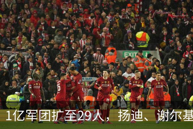 1亿军团扩至29人，扬迪、谢尔基、巴尔科拉、居莱尔、若佩上榜